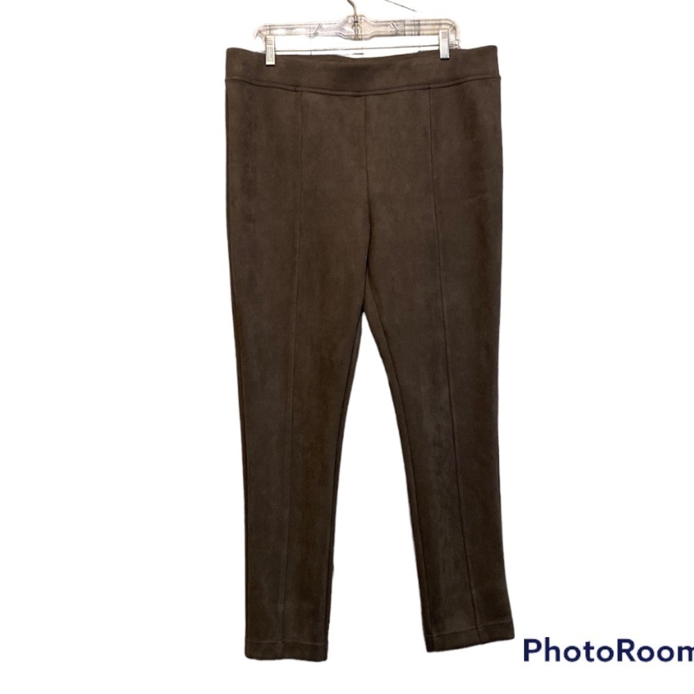 Andrew Mark Womens faux vegan Suede Brown Pants | Size XL